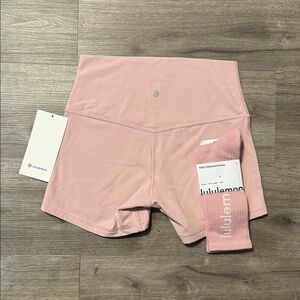 Lululemon Align Shorts + Crew Socks Bundle — Pink Haze